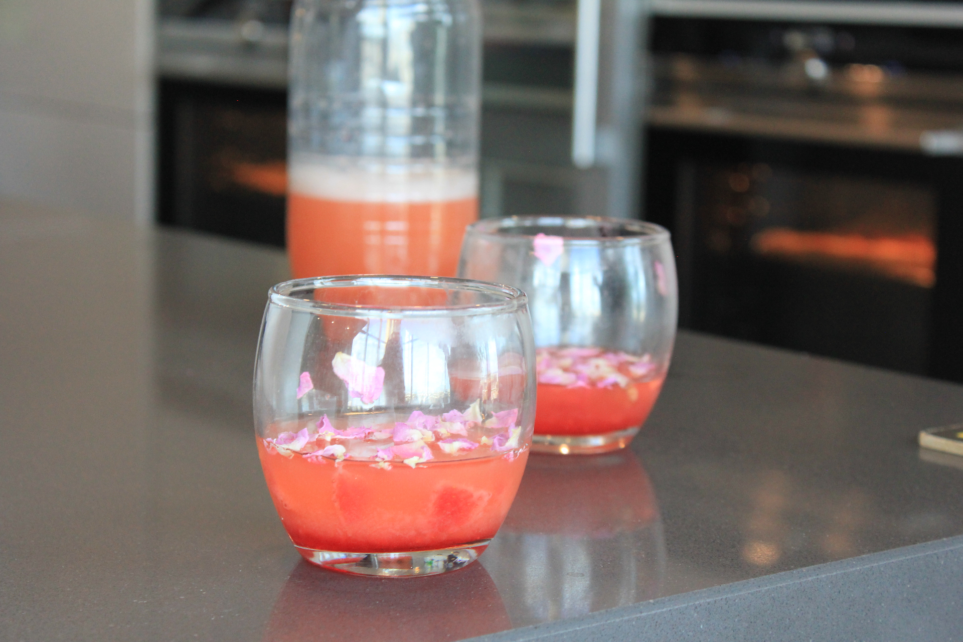 Watermelon rose welcome drinks