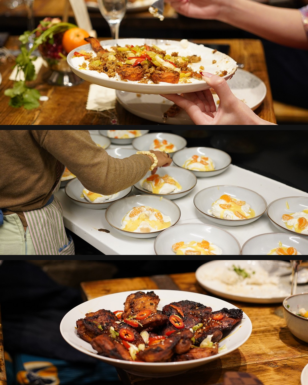 Plated dishes from the Avatar themed supper club