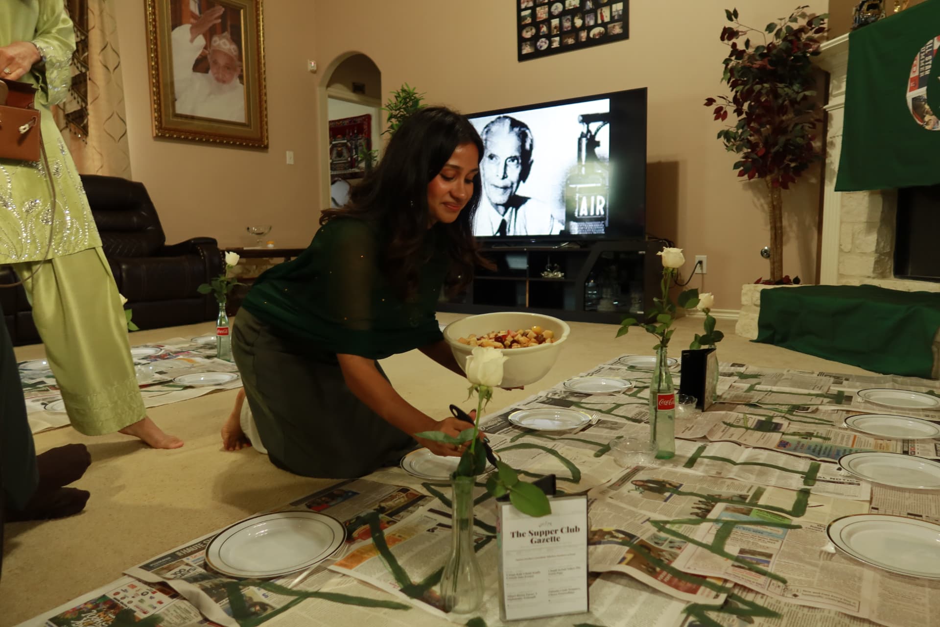 The Supper Club Gazette table being prepared for guests